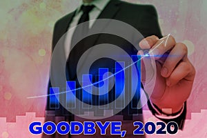 Conceptual hand writing showing Goodbye 2020. Business photo text New Year Eve Milestone Last Month Celebration photo