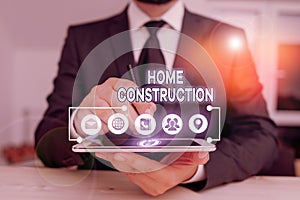 Conceptual hand writing showing Home Construction. Business photo text the process of constructing a living accommodation