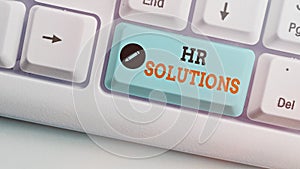 Conceptual hand writing showing Hr Solutions. Business photo text all the technology businesses use to manage demonstratingnel