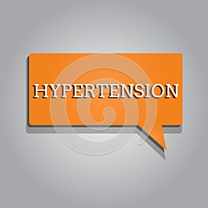 Conceptual hand writing showing Hypertension. Business photo text Medical condition in which blood pressure is extremely