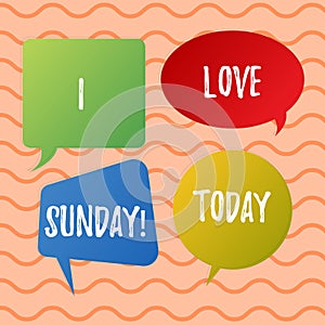 Conceptual hand writing showing I Love Sunday. Business photo text To have affection for the weekend happy excited relax