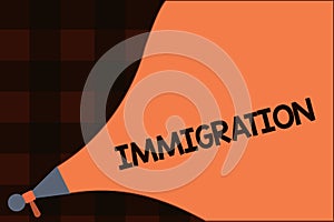 Conceptual hand writing showing Immigration. Business photo text Action of coming to live peranalysisently in a foreign