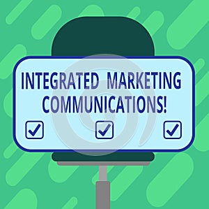 Conceptual hand writing showing Integrated Marketing Communications. Business photo showcasing Linked all forms or