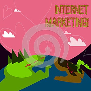 Conceptual hand writing showing Internet Marketing. Business photo showcasing Online Commerce Networking Entrepreneur