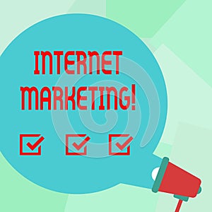 Conceptual hand writing showing Internet Marketing. Business photo text Online Commerce Networking Entrepreneur Entrepreneurship