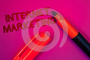 Conceptual hand writing showing Internet Marketing. Business photo text Online Commerce Networking Entrepreneur Entrepreneurship M