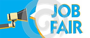 Conceptual hand writing showing Job Fair. Business photo text An event where a person can apply for a job in multiple companies Ma