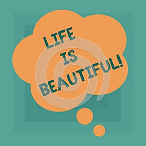 Conceptual hand writing showing Life Is Beautiful. Business photo text enjoy every moment includes nature family or