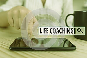 Conceptual hand writing showing Life Coaching. Business photo text demonstrating employed to help showing attain their goals in