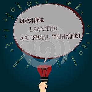 Conceptual hand writing showing Machine Learning Artificial Thinking. Business photo text Elearning online education