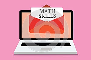 Conceptual hand writing showing Math Skills. Business photo showcasing starting to learn how to count numbers add divide use equat