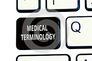 Conceptual hand writing showing Medical Terminology. Business photo text language used to precisely describe the