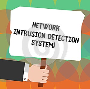 Conceptual hand writing showing Network Intrusion Detection System. Business photo showcasing Safety security multimedia