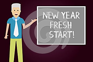 Conceptual hand writing showing New Year Fresh Start. Business photo text Motivation inspiration 365 days full of