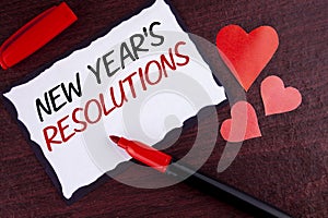 Conceptual hand writing showing New Year'S Resolutions. Business photo text Goals Objectives Targets Decisions for next 365 days