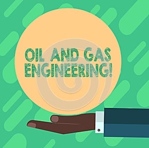 Conceptual hand writing showing Oil And Gas Engineering. Business photo showcasing Petroleum company industrial process