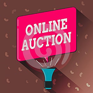 Conceptual hand writing showing Online Auction. Business photo text digitized sale event which item is sold to the