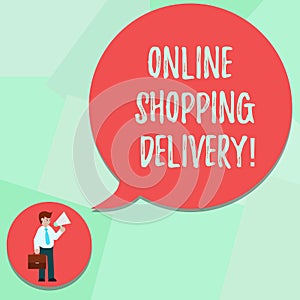 Conceptual hand writing showing Online Shopping Delivery. Business photo text Process of shipping an item from online