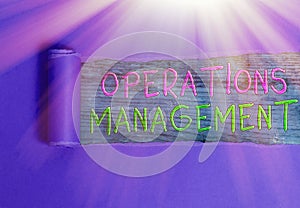 Conceptual hand writing showing Operations Management. Business photo text ensure Inputs to Output the Production and Provision