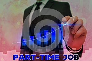 Conceptual hand writing showing Part Time Job. Business photo text Weekender Freelance Casual OJT Neophyte Stint photo