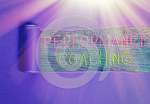 Conceptual hand writing showing Performance Coaching. Business photo text Facilitate the Development Point out the Good and Bad