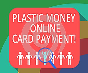 Conceptual hand writing showing Plastic Money Online Card Payment. Business photo showcasing Website multimedia
