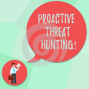 Conceptual hand writing showing Proactive Threat Hunting. Business photo text focused and iterative approach to