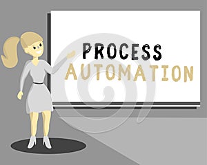 Conceptual hand writing showing Process Automation. Business photo text Transformation Streamlined Robotic To avoid