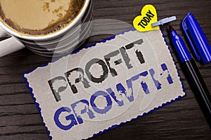 Conceptual hand writing showing Profit Growth. Business photo showcasing Financial Success Increased Revenues Evolution Developmen
