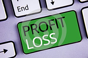 Conceptual hand writing showing Profit Loss. Business photos text Financial year end account contains total revenues and expenses photo