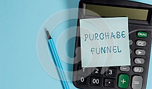 Conceptual hand writing showing Purchase Funnel. Business photo showcasing consumer model which illustrates customer