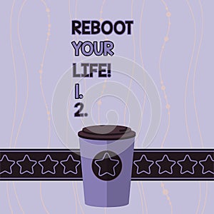 Conceptual hand writing showing Reboot Your Life. Business photo showcasing start new career meet new showing go strange