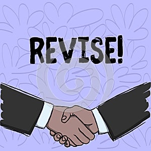 Conceptual hand writing showing Revise. Business photo text Reconsider something to improve it Review.
