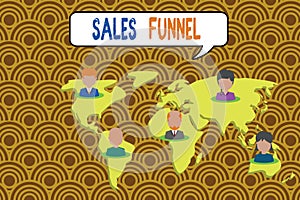 Conceptual hand writing showing Sales Funnel. Business photo showcasing process through which a company ells its products to
