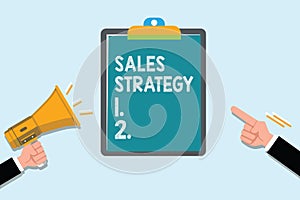 Conceptual hand writing showing Sales Strategy. Business photo text Plan for reaching and selling to your target market Marketing