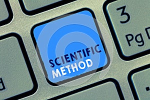 Conceptual hand writing showing Scientific Method. Business photo text Principles Procedures for the logical hunt of
