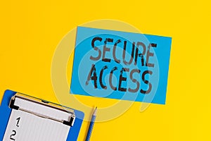 Conceptual hand writing showing Secure Access. Business photo text enhance the security and cryptography performance in devices