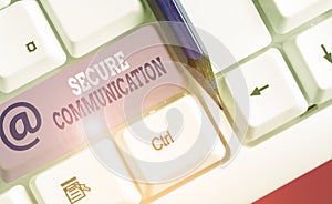 Conceptual hand writing showing Secure Communication. Business photo text preventing unauthorized interceptors from photo