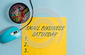Conceptual hand writing showing Small Business Saturday. Business photo text American shopping holiday held during the photo
