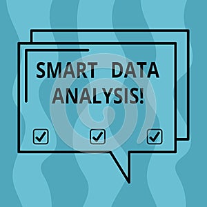 Conceptual hand writing showing Smart Data Analysis. Business photo showcasing collecting and analyzing infos to make photo