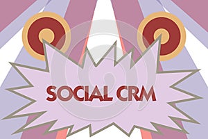 Conceptual hand writing showing Social Crm. Business photo showcasing Customer relationship analysisagement used to