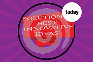 Conceptual hand writing showing Solution Best Innovative Ideas. Business photo text Good imaginative creative