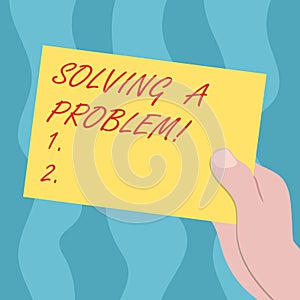 Conceptual hand writing showing Solving A Problem. Business photo text include mathematical or systematic operation find