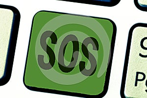 Conceptual hand writing showing Sos. Business photo text Urgent appeal for help International code signal of extreme