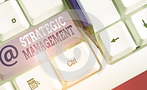 Conceptual hand writing showing Strategic Management. Business photo text formulation and implementation of the major