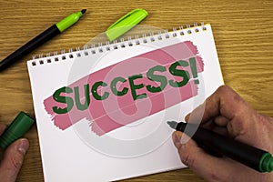 Conceptual hand writing showing Success Motivational Call. Business photo text Achievement Accomplishment of some purpose written