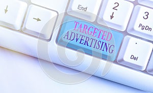 Conceptual hand writing showing Targeted Advertising. Business photo text Online Advertisement Ads based on consumer activity photo