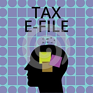 Conceptual hand writing showing Tax E File. Business photo text System submitting tax documents to US Internal Revenue