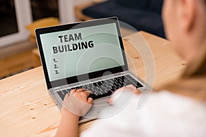 Conceptual hand writing showing Team Building. Business photo text various types of activities used to enhance social