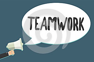 Conceptual hand writing showing Teamwork. Business photo showcasing Group of people who work together as one and with the same aim